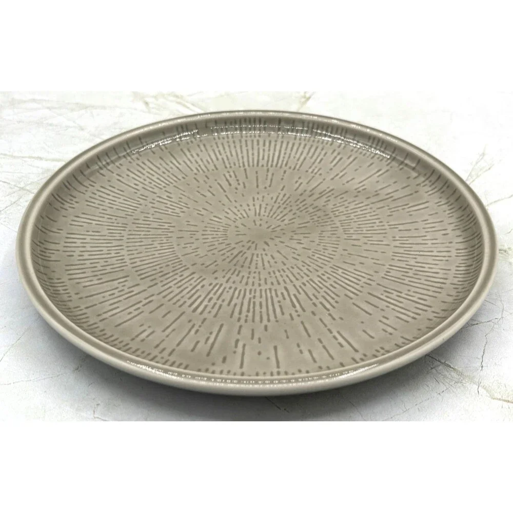 Schönwald Germany 620 Porcelain Plate Set of 4 Radial Pattern Gray‎ Frost Shiro